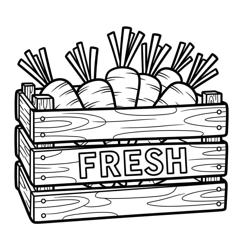 Zanahorias 6 para colorear para imprimir para niño de 9 años