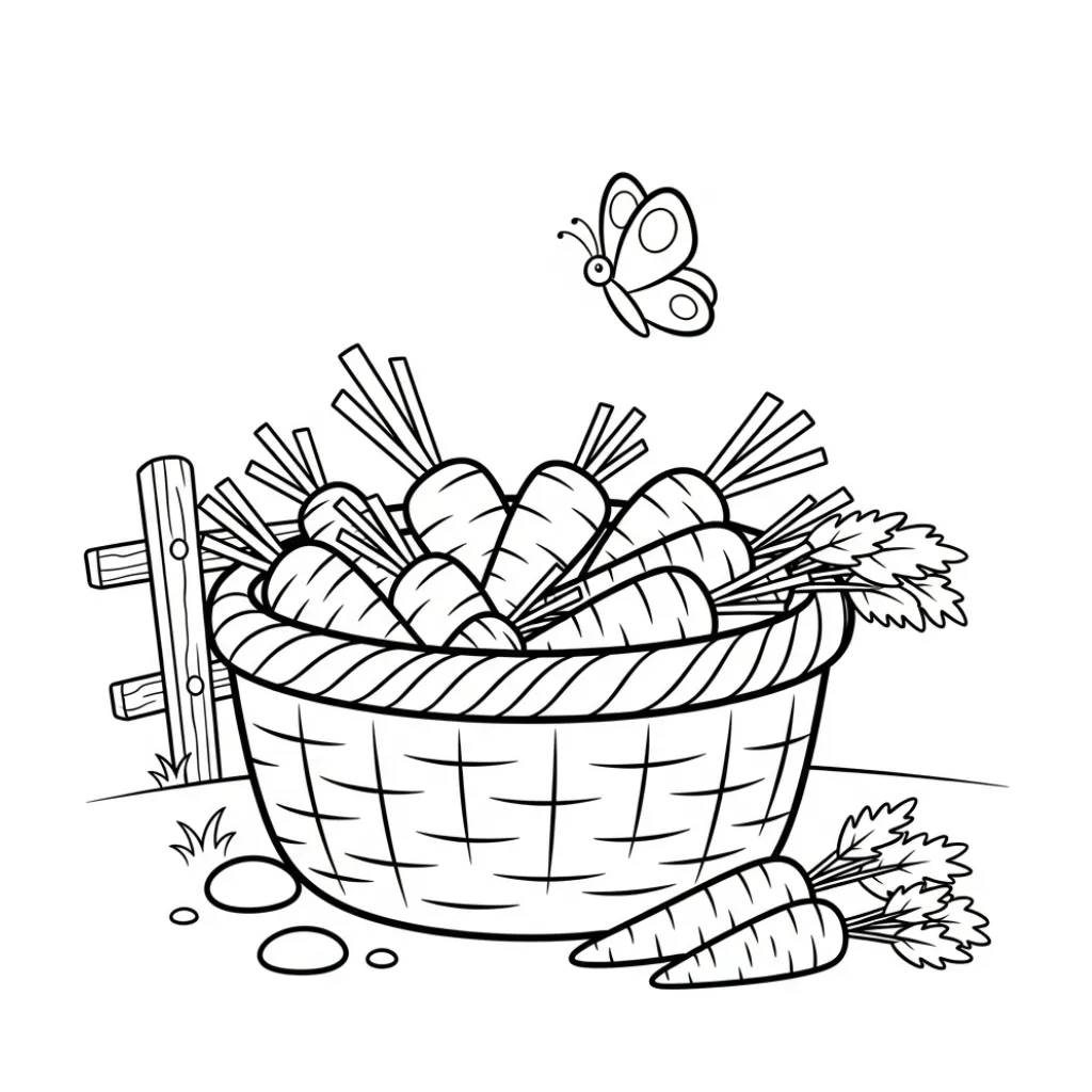 Zanahorias 8 para colorear para niño gratis