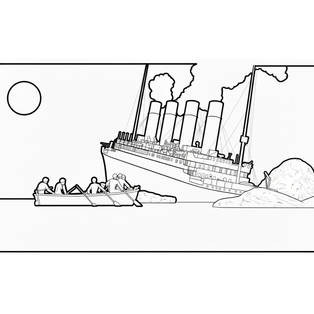 Titanic 11 para colorear para niño de 2 años