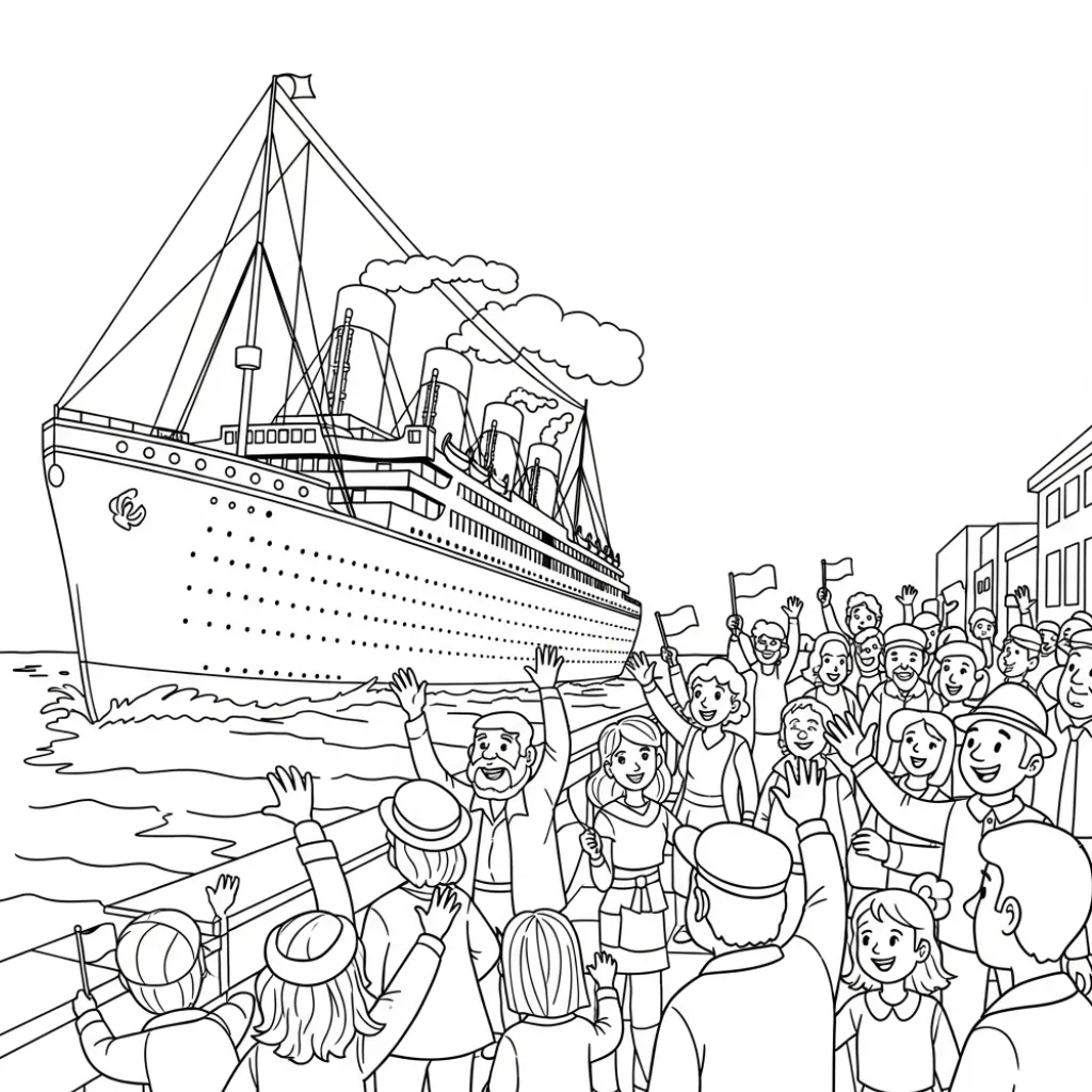 Titanic 12 para colorear y dibujo para imprimir