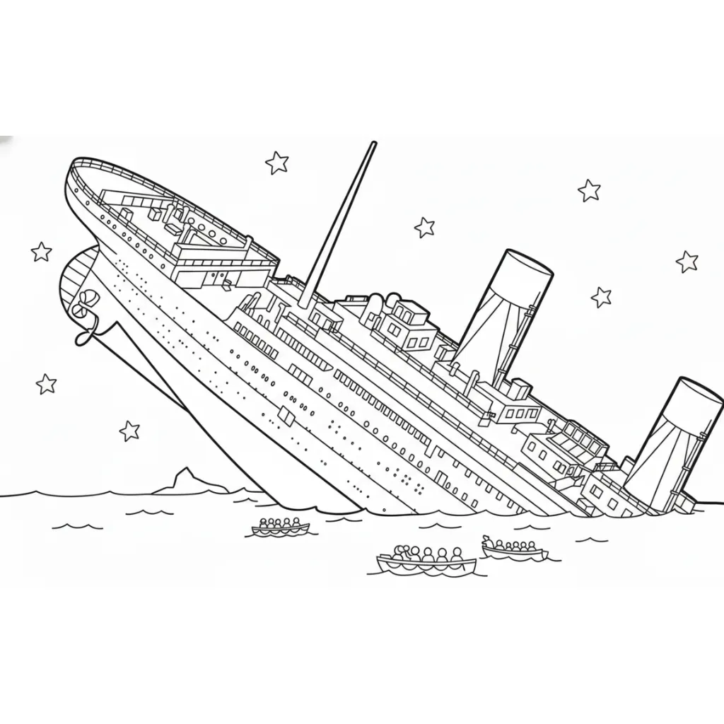 Titanic 10 para colorear y recortar para imprimir