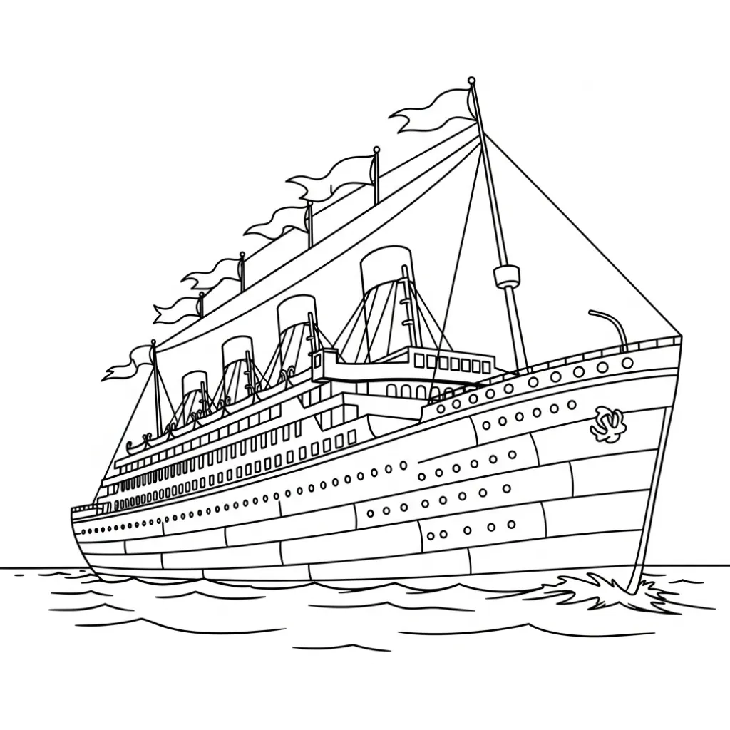 Titanic 13 para colorear y recortar para imprimir