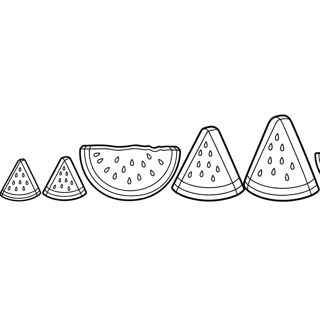 Sandía 5 para colorear para niño de 4 años