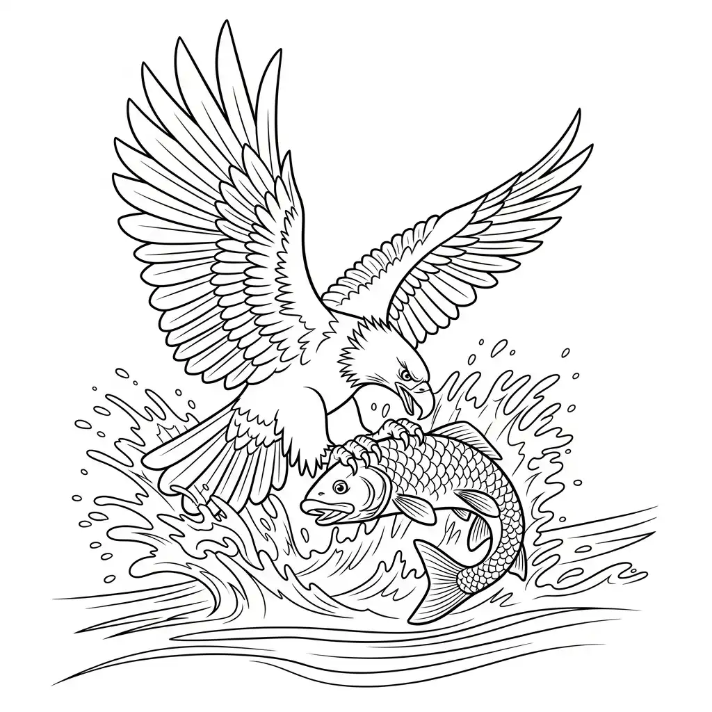 Águila para colorear y recortar para imprimir