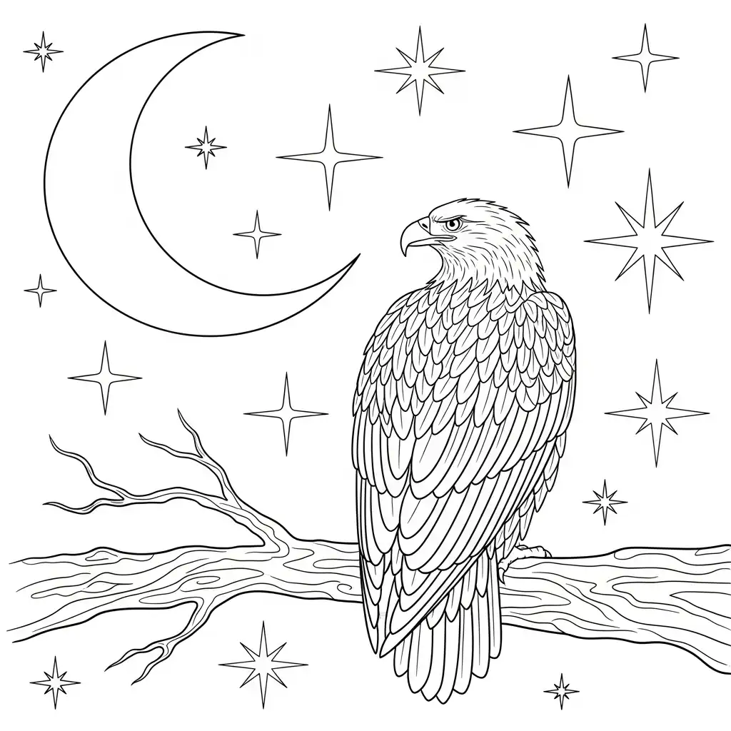 Águila para colorear para niño de 10 años