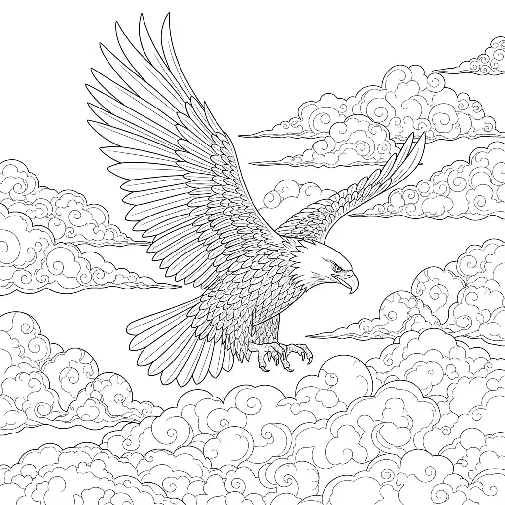 Águila para colorear y aprendizaje