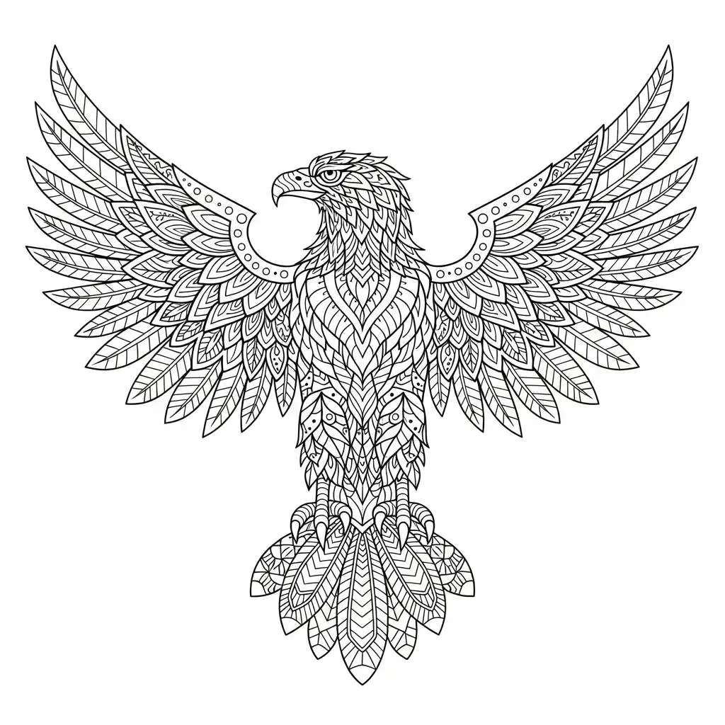 Águila para colorear para niño gratis