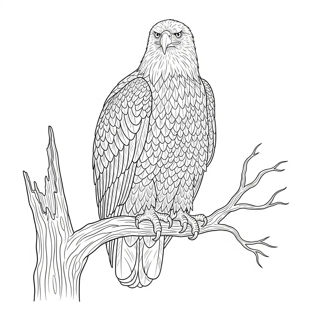 Águila para colorear para imprimir a4