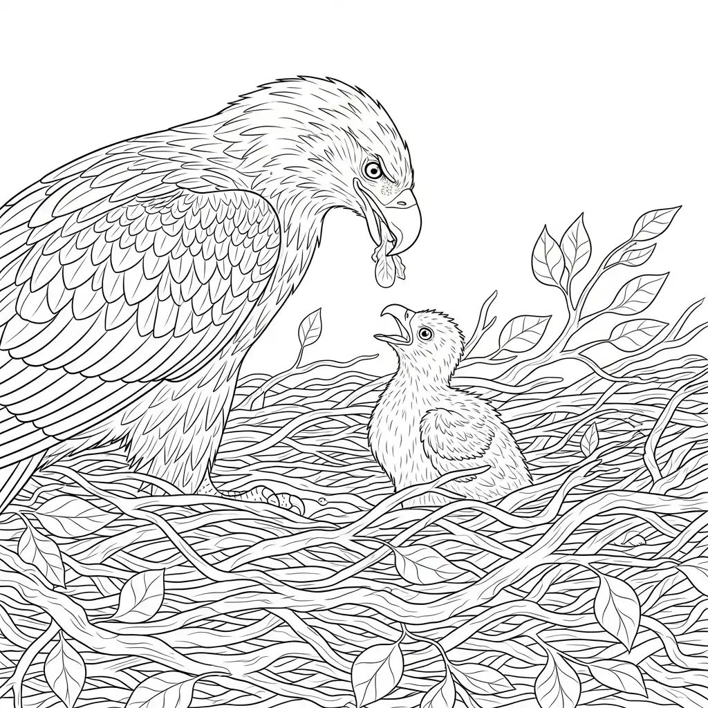 Águila para colorear para imprimir para niños