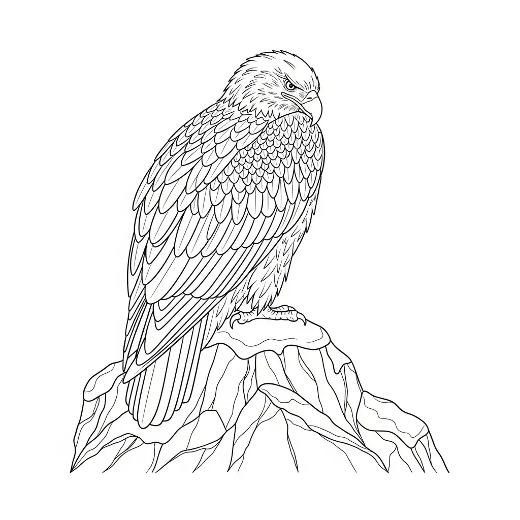 Águila para colorear y recortar