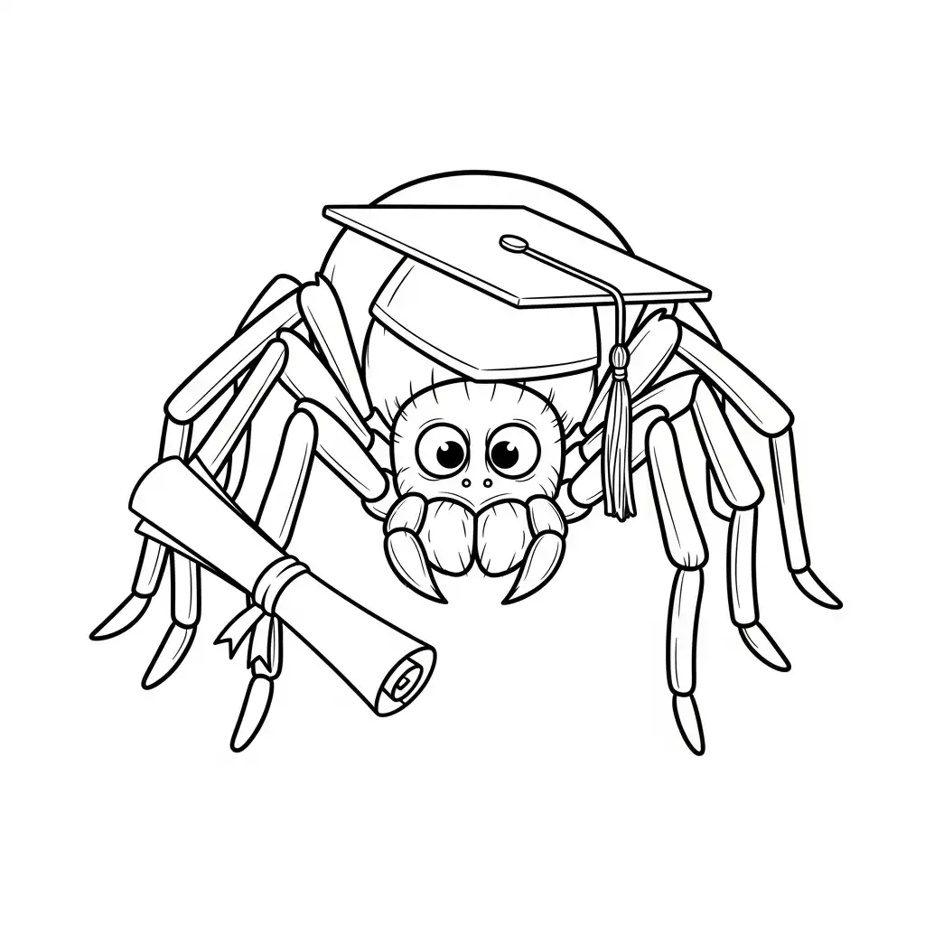 Araña de Halloween para colorear para niño gratis