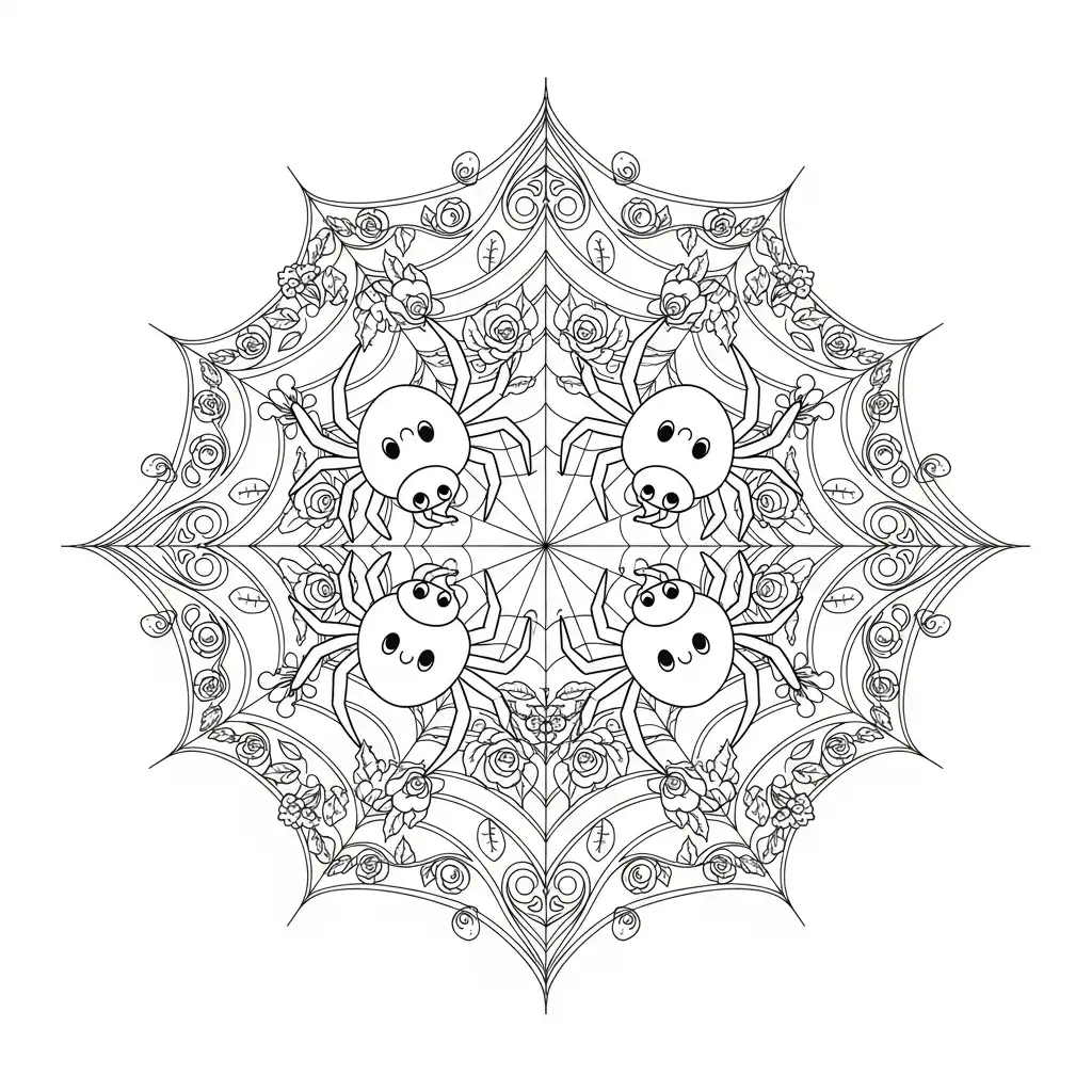 Araña de Halloween para colorear para niño para imprimir gratis