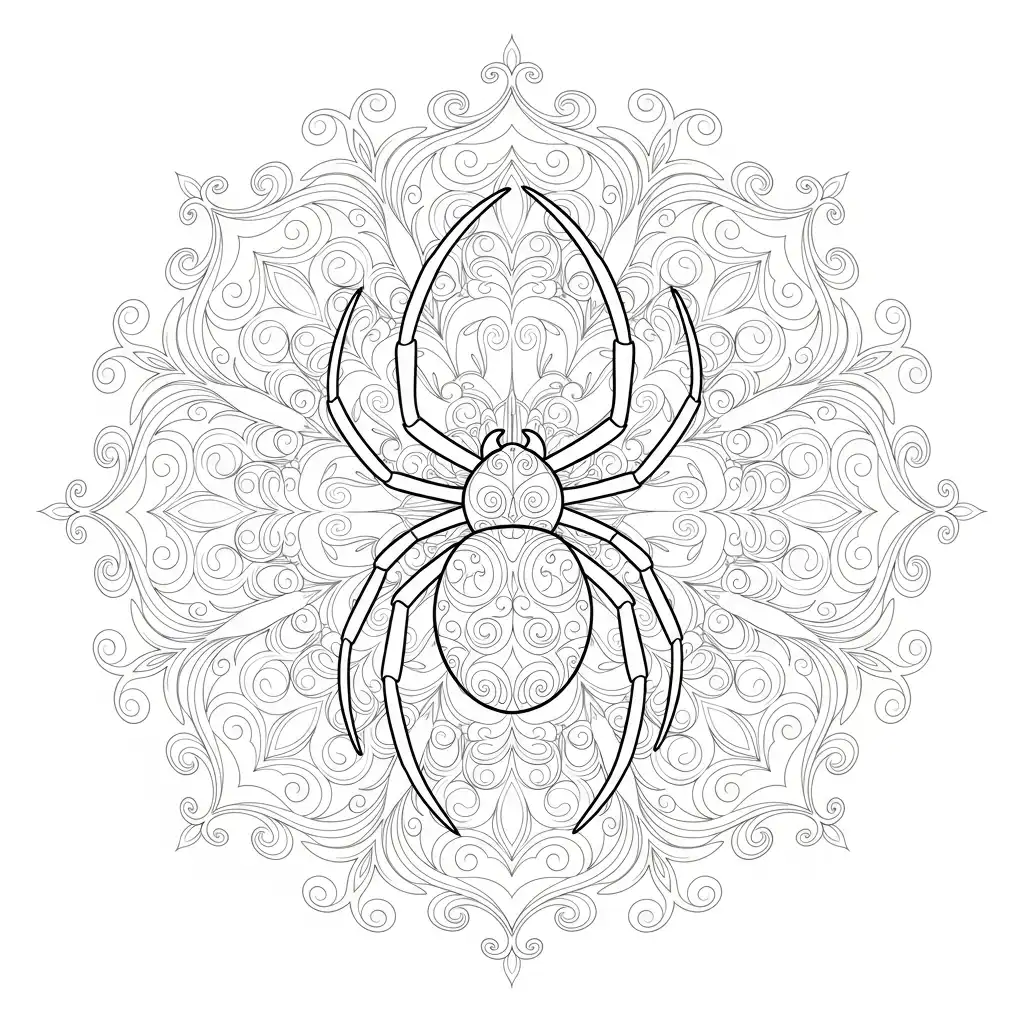 Araña de Halloween para colorear para imprimir a4