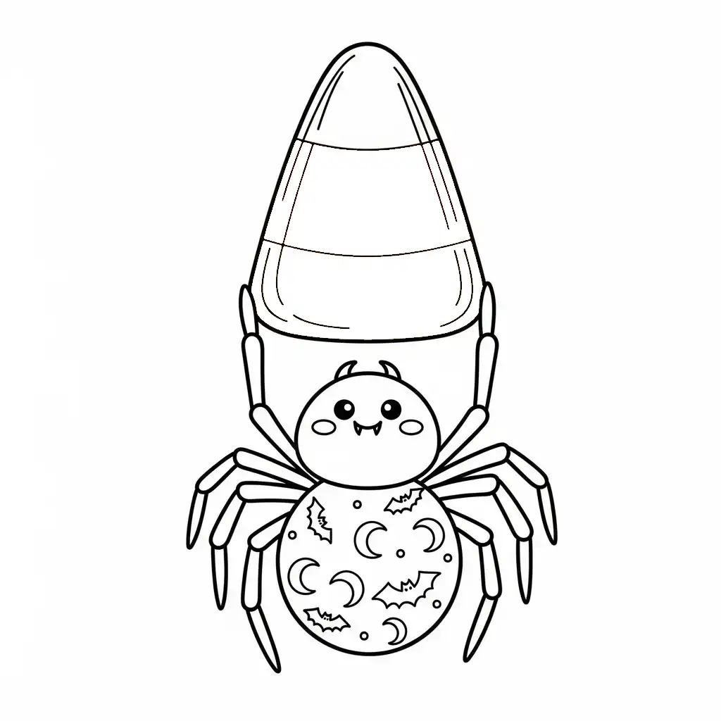 Araña de Halloween para colorear para imprimir gratis 3