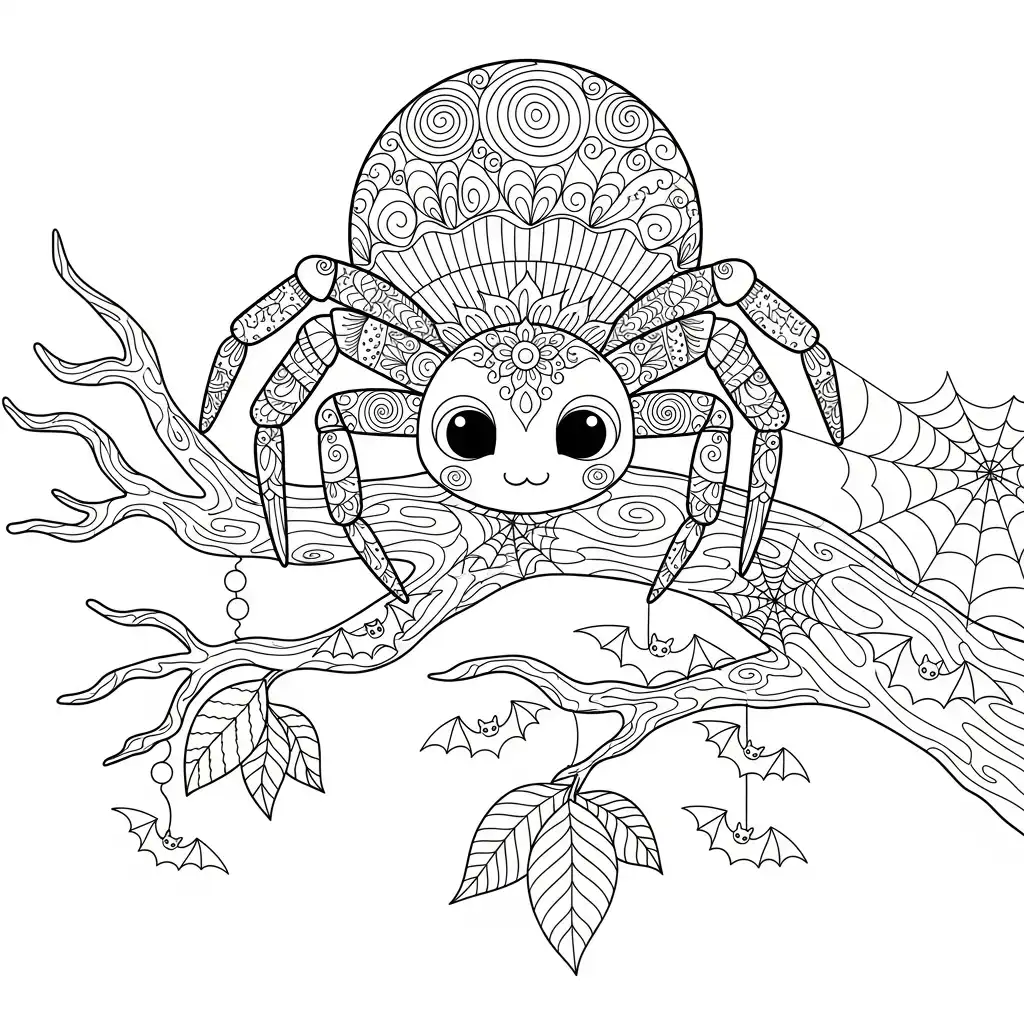 para imprimir Araña de Halloween para colorear gratis