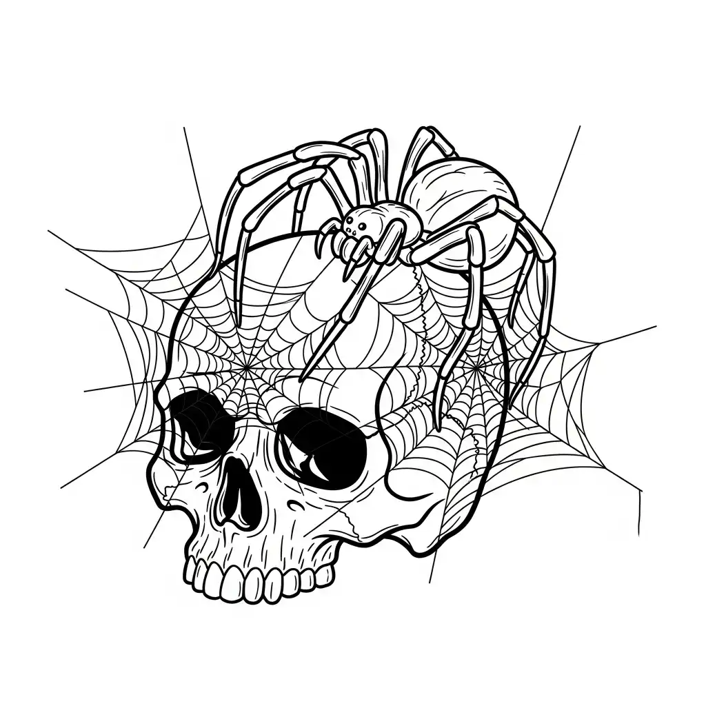 Araña de Halloween para colorear para imprimir para niño de 10 años