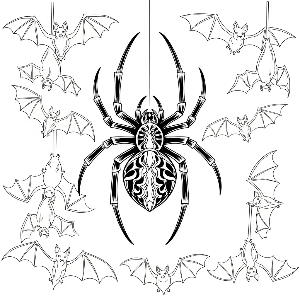 Araña de Halloween para colorear para imprimir para niño de 4 años