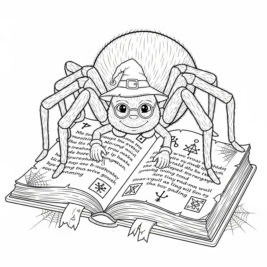 imprimir Araña de Halloween para colorear