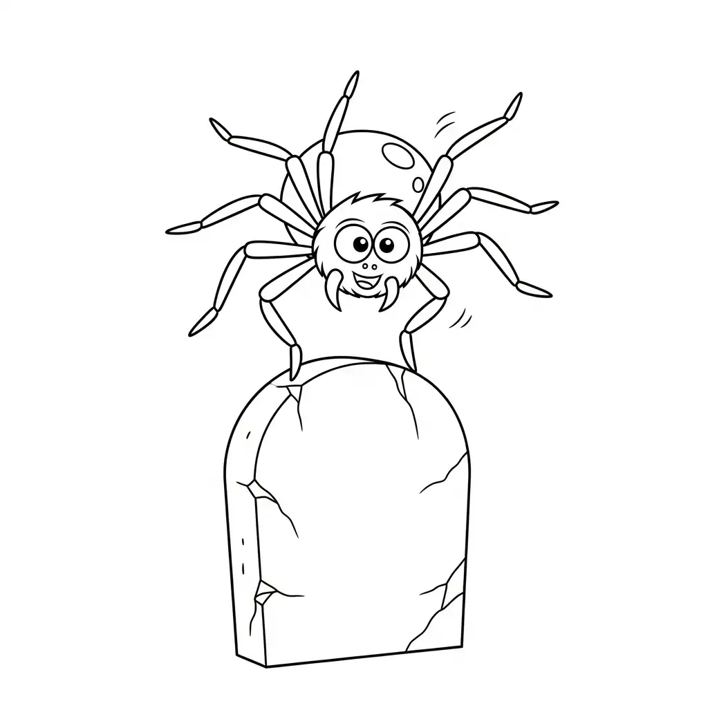 Araña de Halloween para colorear en línea para niño