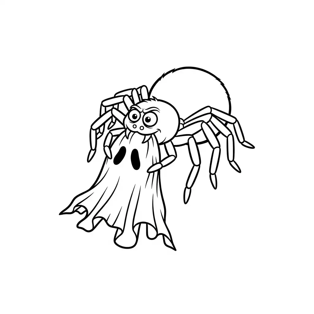 Araña de Halloween para colorear para niños para imprimir 1