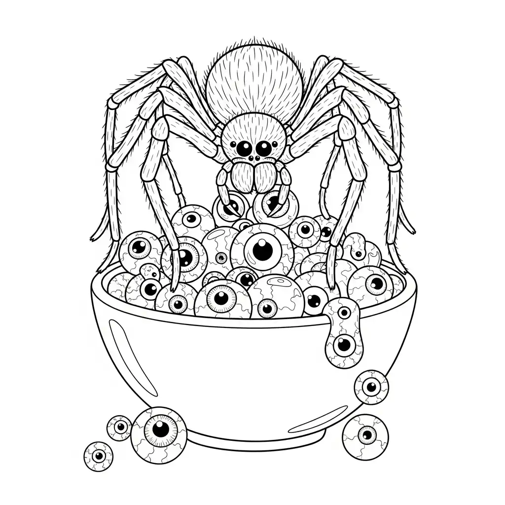 Araña de Halloween para colorear en línea