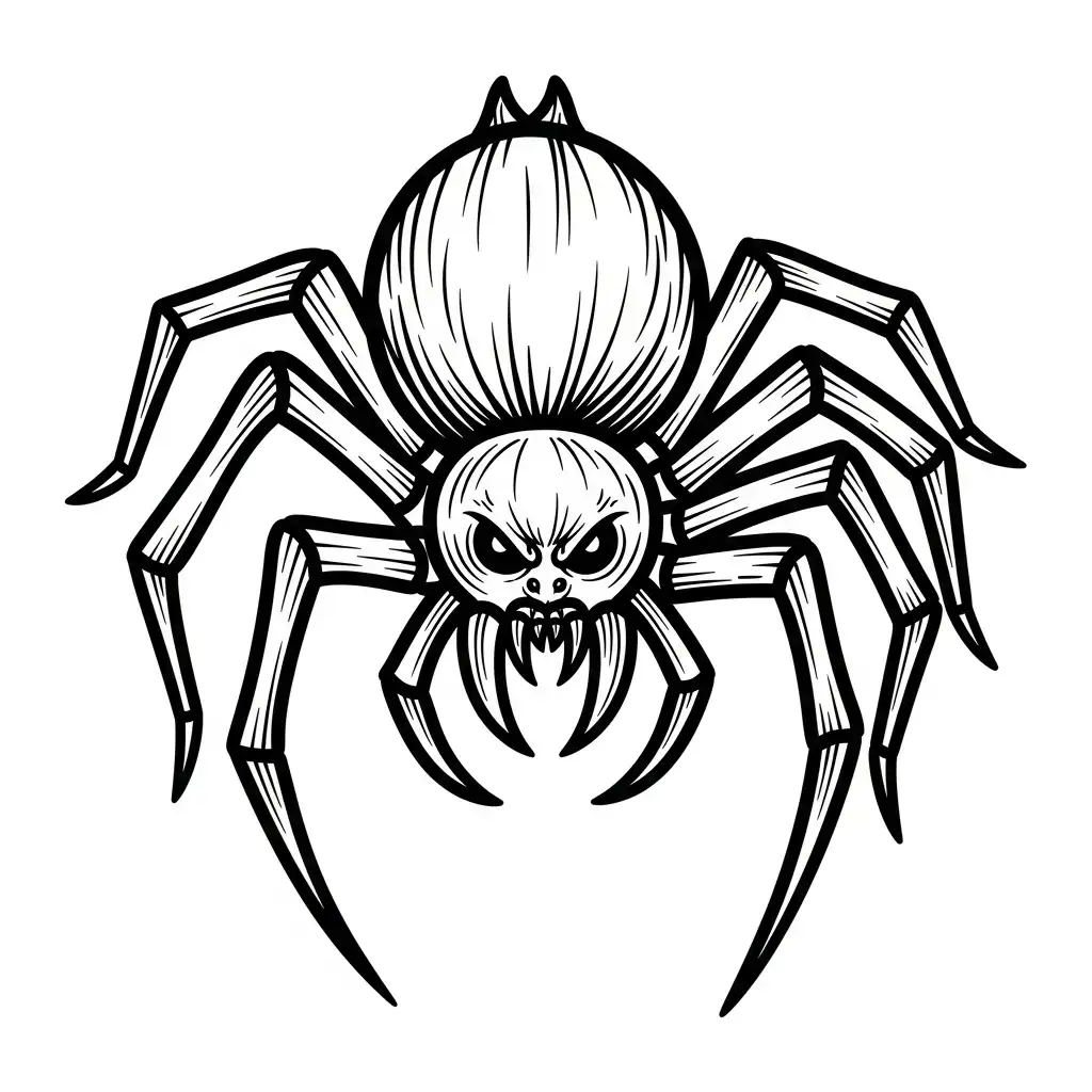 Araña de Halloween para colorear educativo para niño