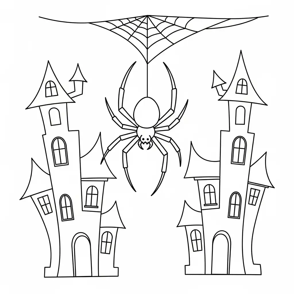Araña de Halloween para colorear para niño de 7 años