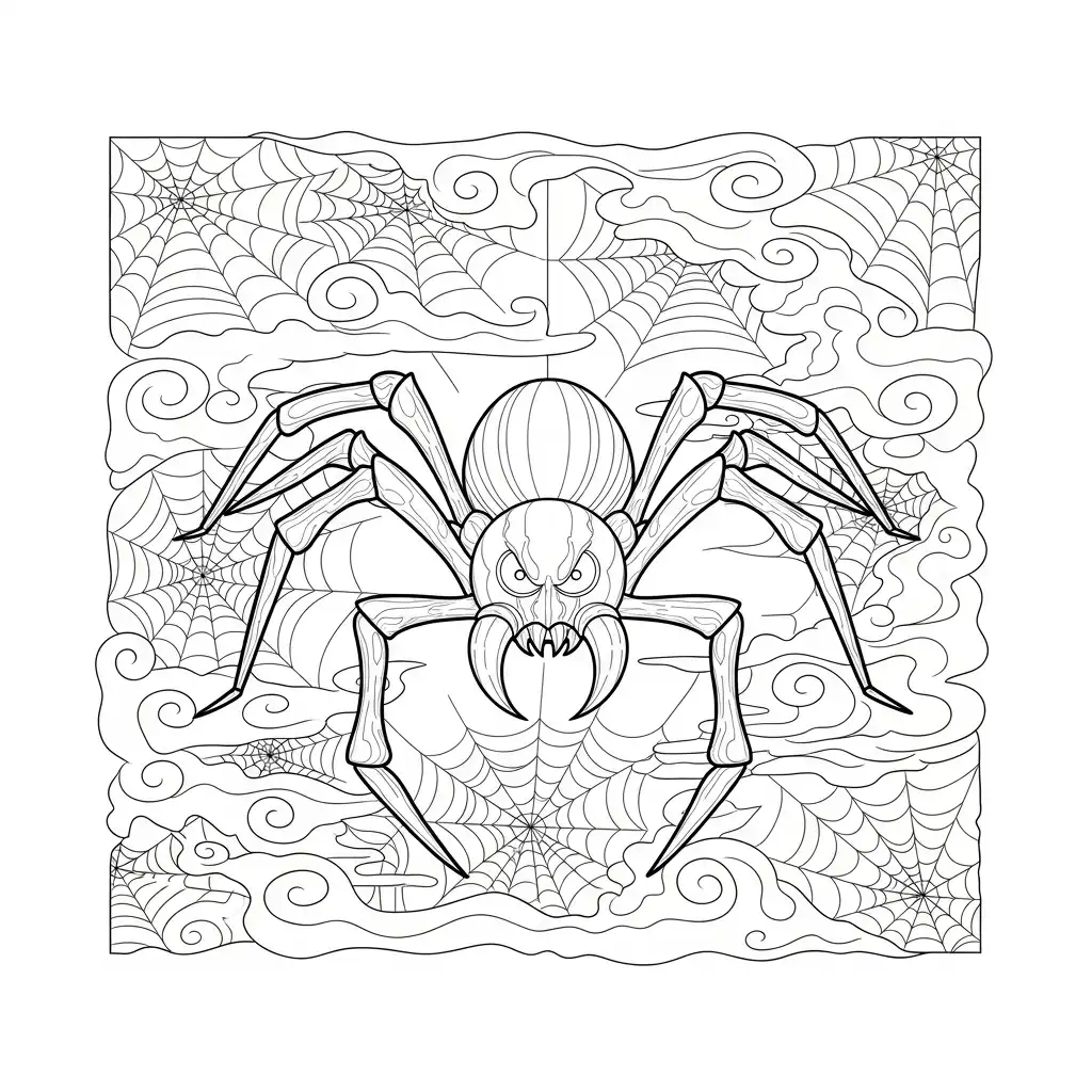 Araña de Halloween para colorear en línea 1