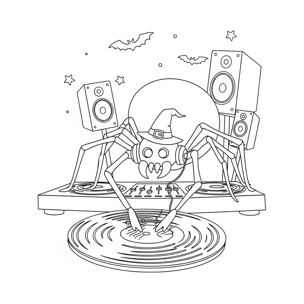 Araña de Halloween para colorear para imprimir para niño de 3 años