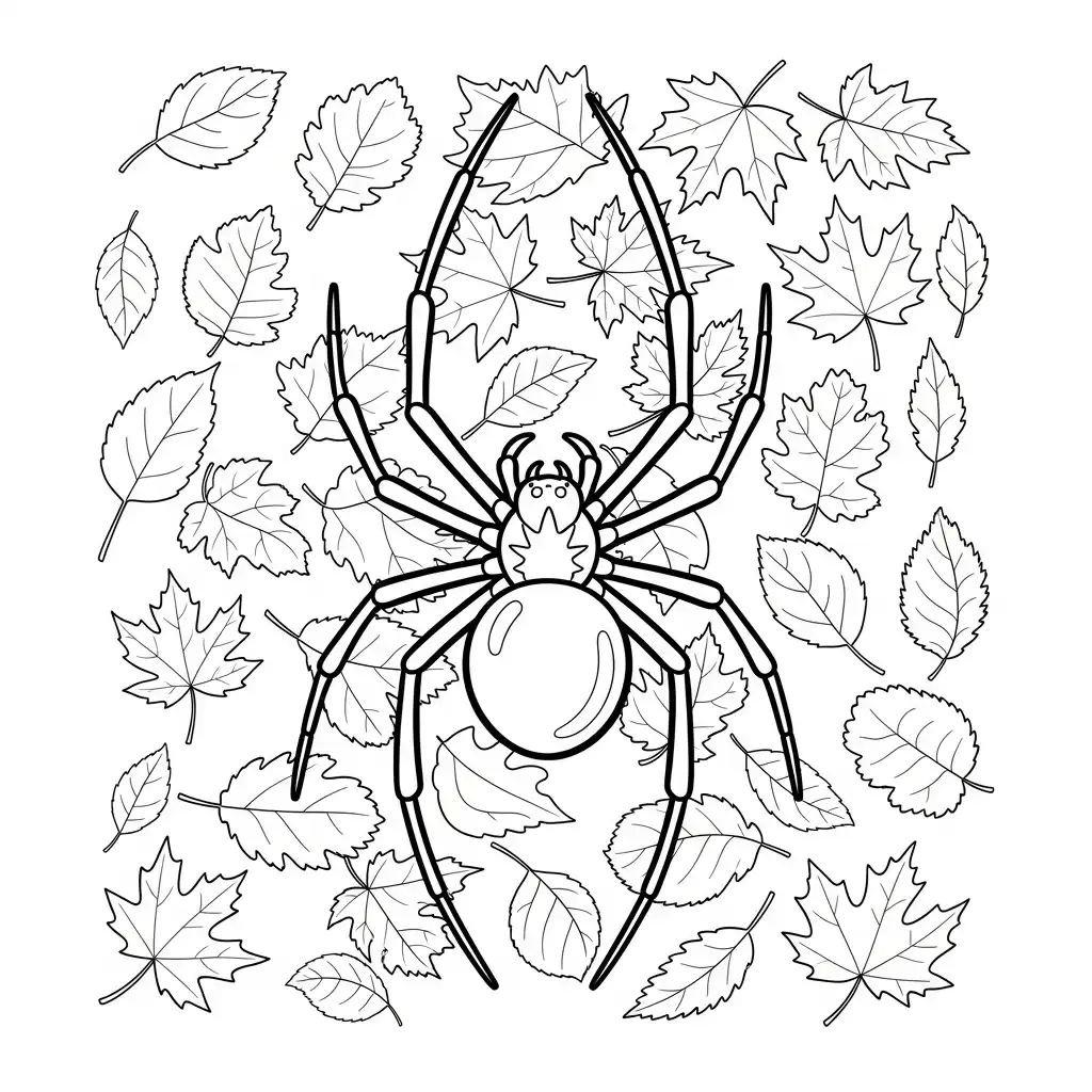 Araña de Halloween para colorear y recortar para imprimir gratis