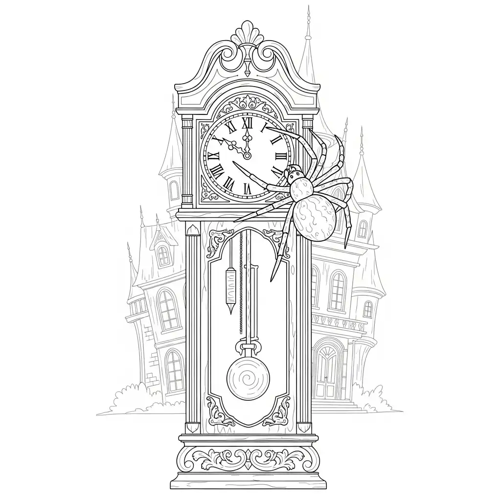 Araña de Halloween para colorear para imprimir gratis 1