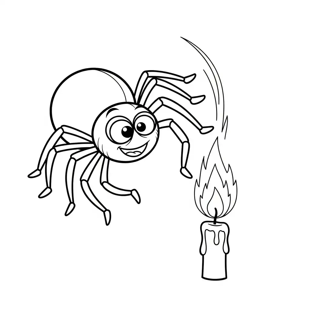 Araña de Halloween para colorear para niños para descargar