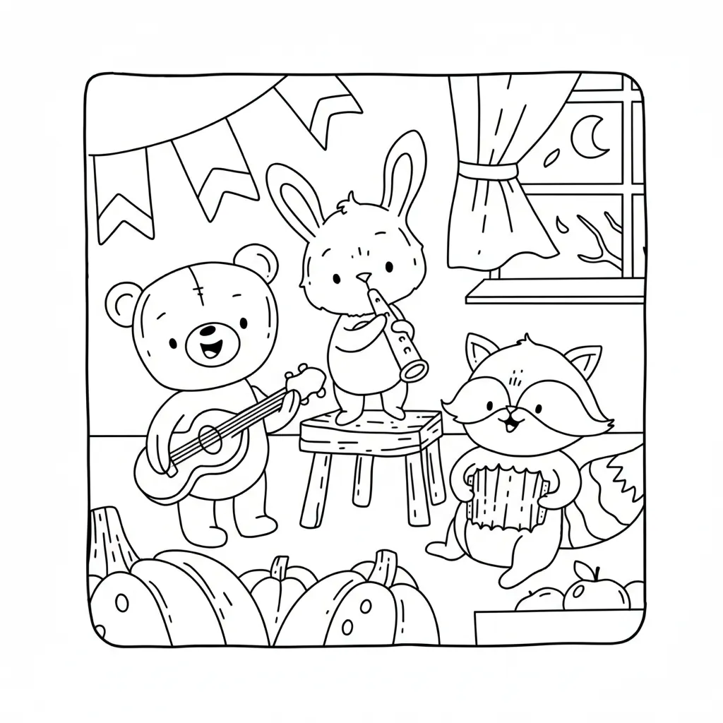 Autumn Hygge 7 para colorear para imprimir para niño de 2 años