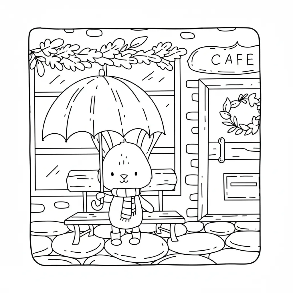 Autumn Hygge 8 para colorear y dibujo para imprimir