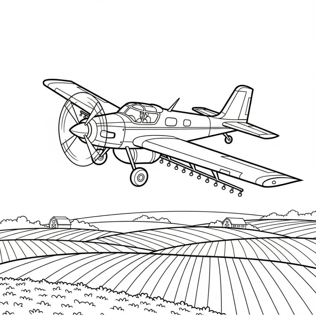 Avión 11 para colorear para niños para imprimir