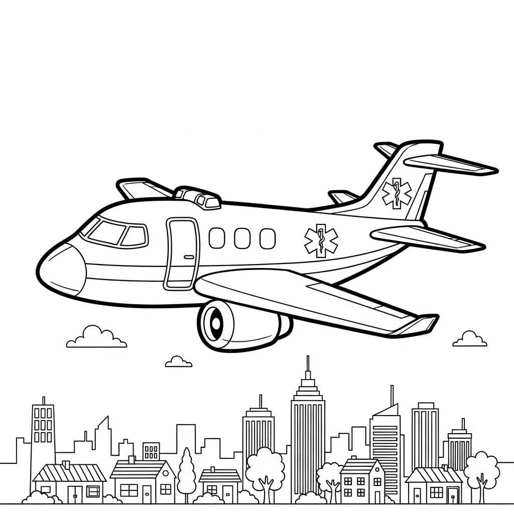 Avión 14 para colorear en línea