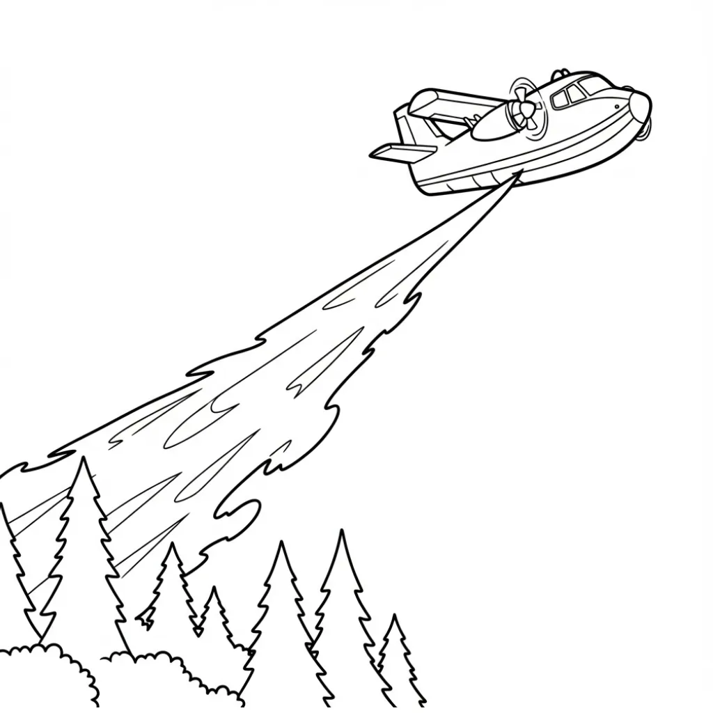 Avión 19 para colorear para imprimir para niño de 4 años