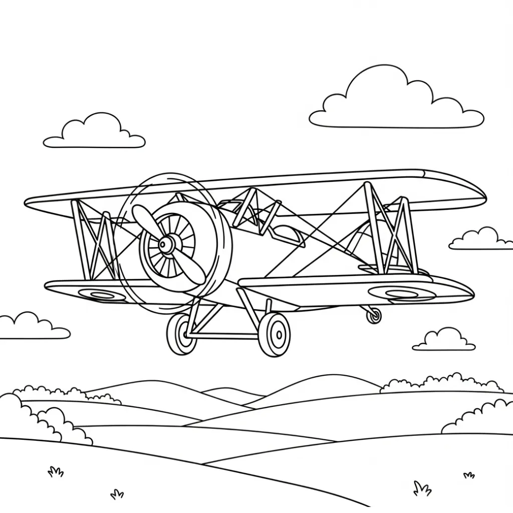 Avión 2 para colorear y dibujos