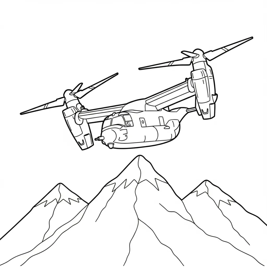 Avión 5 para colorear para niño de 8 años