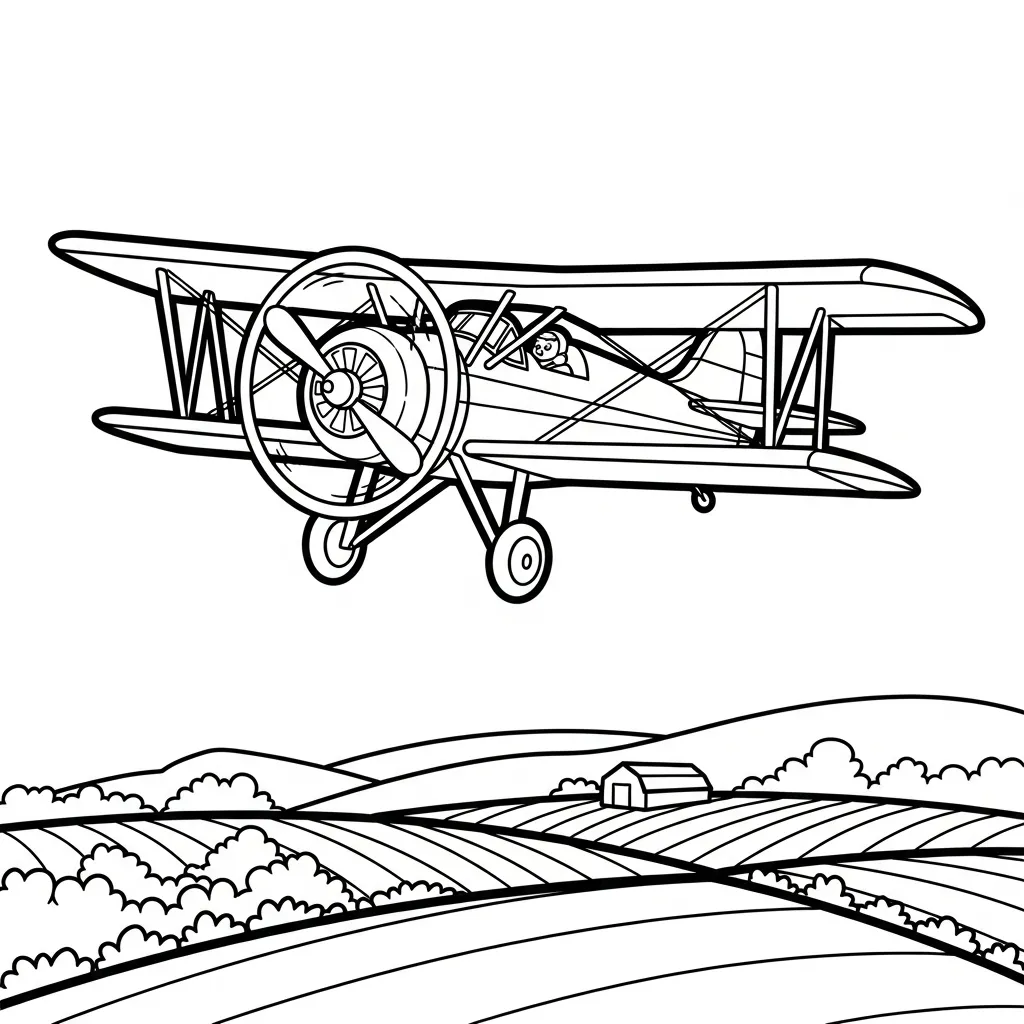 Avión 7 para colorear para niños