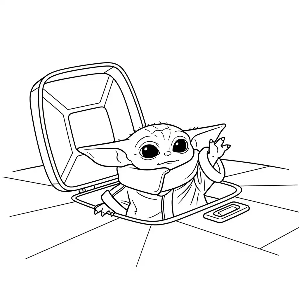 Baby Yoda para colorear para imprimir para niño de 3 años