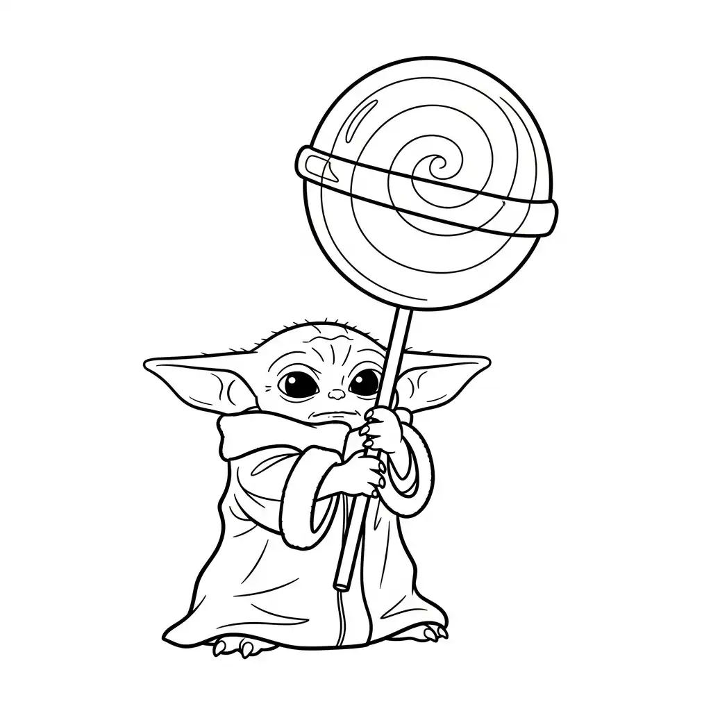 Baby Yoda para colorear y aprendizaje 2