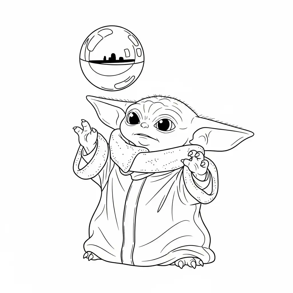 imagen para colorear Baby Yoda niño 2