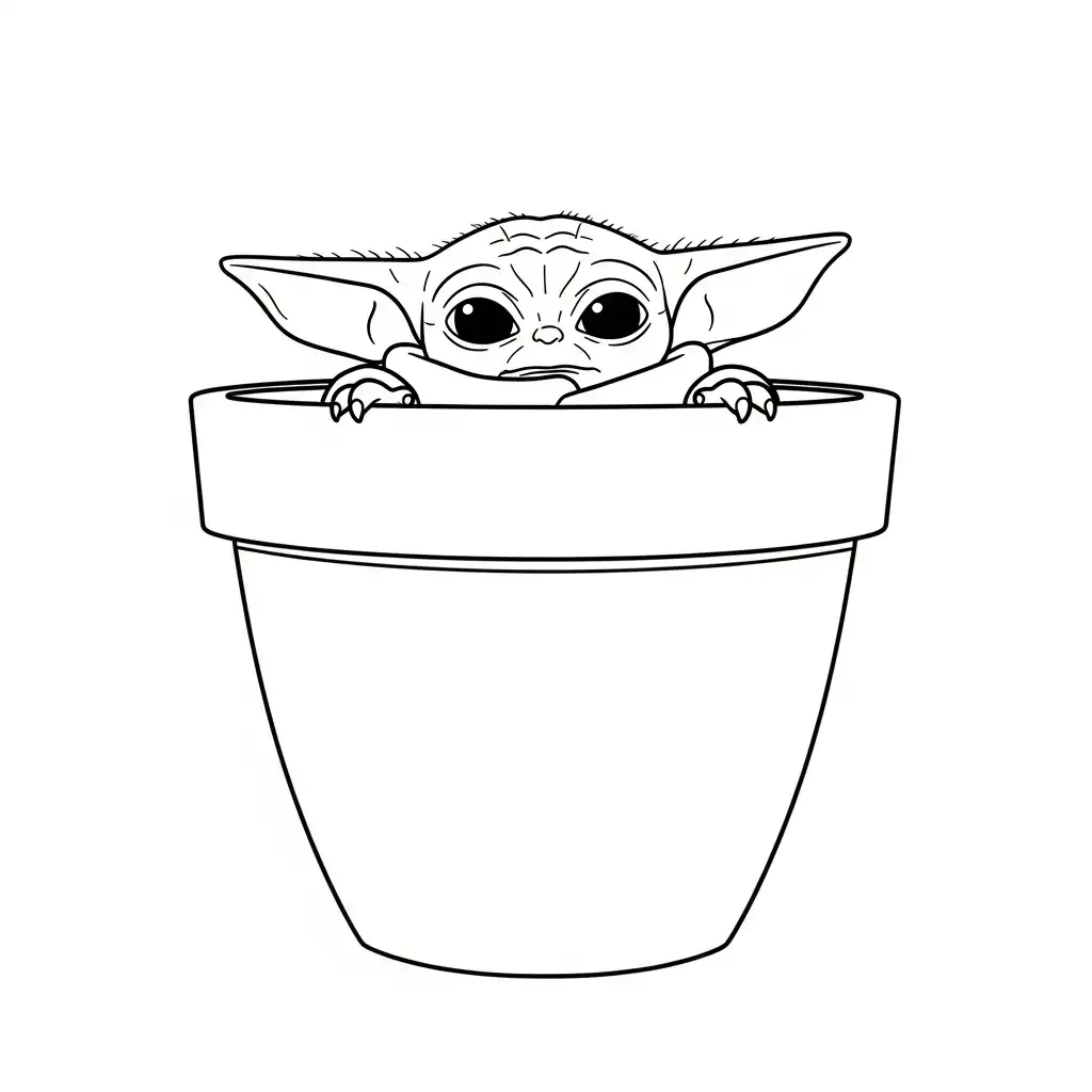 imagen para colorear Baby Yoda niño