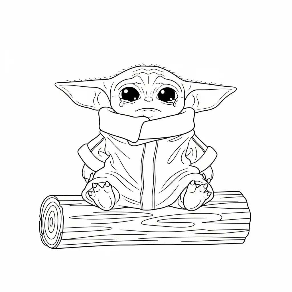 Baby Yoda para colorear para imprimir