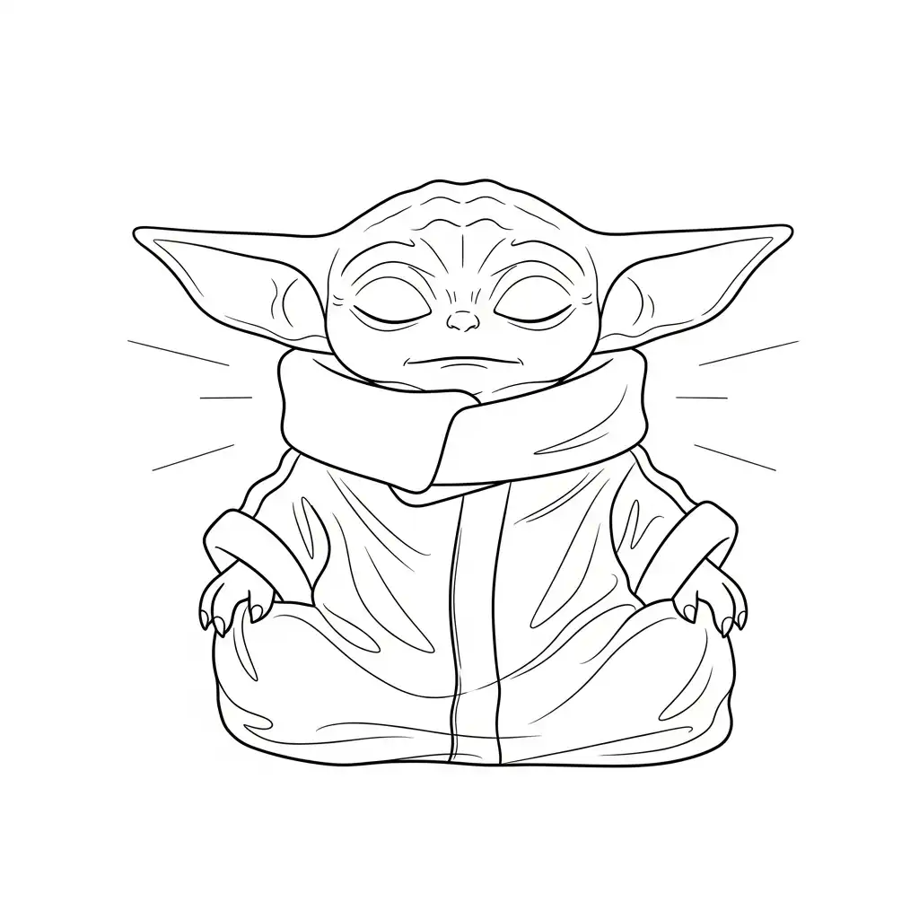Baby Yoda para colorear y dibujos