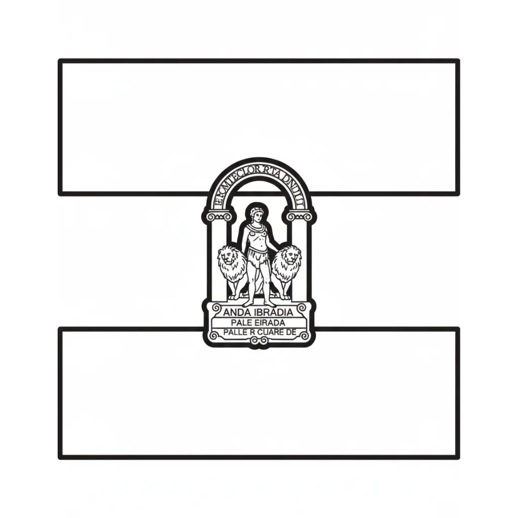 Bandera De Andalucía 10 para colorear para niños para imprimir gratis