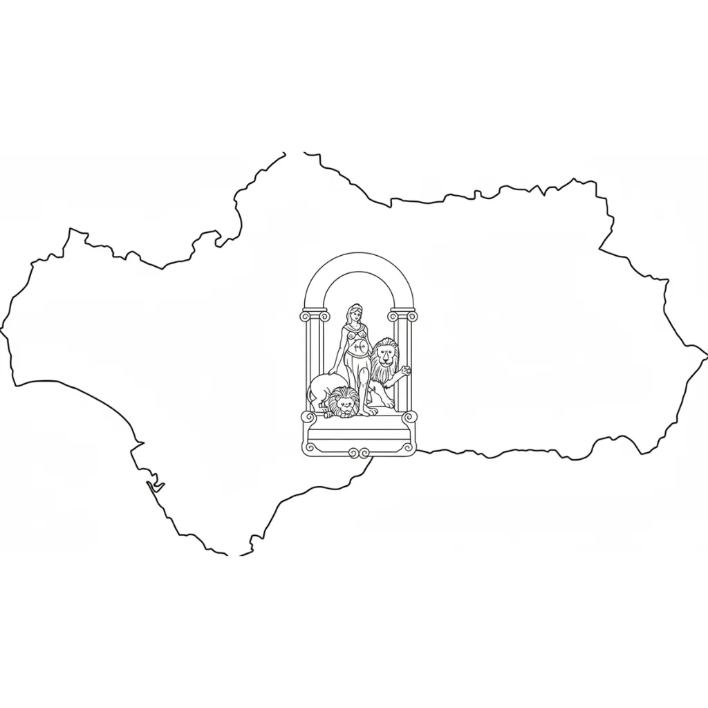 Bandera De Andalucía 15 para colorear gratis para imprimir