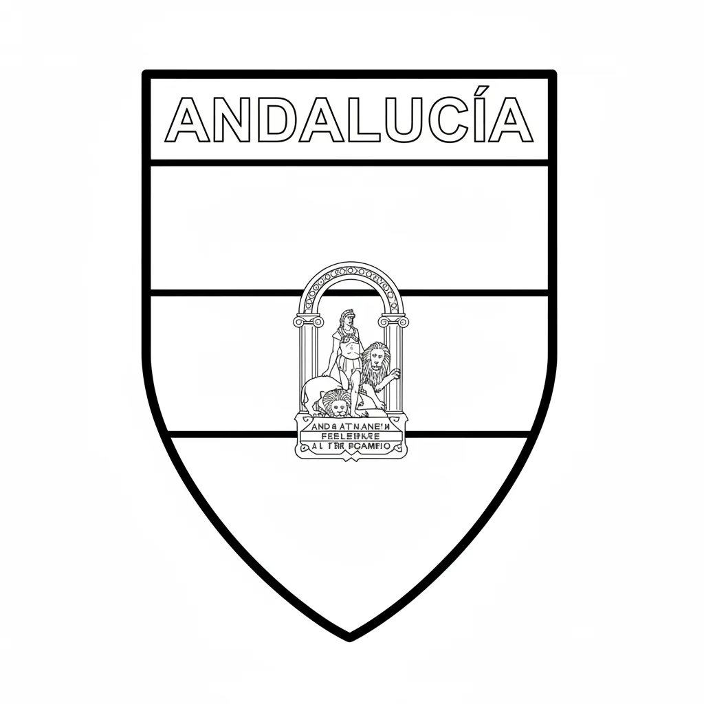 Bandera De Andalucía 4 para colorear para niños para imprimir