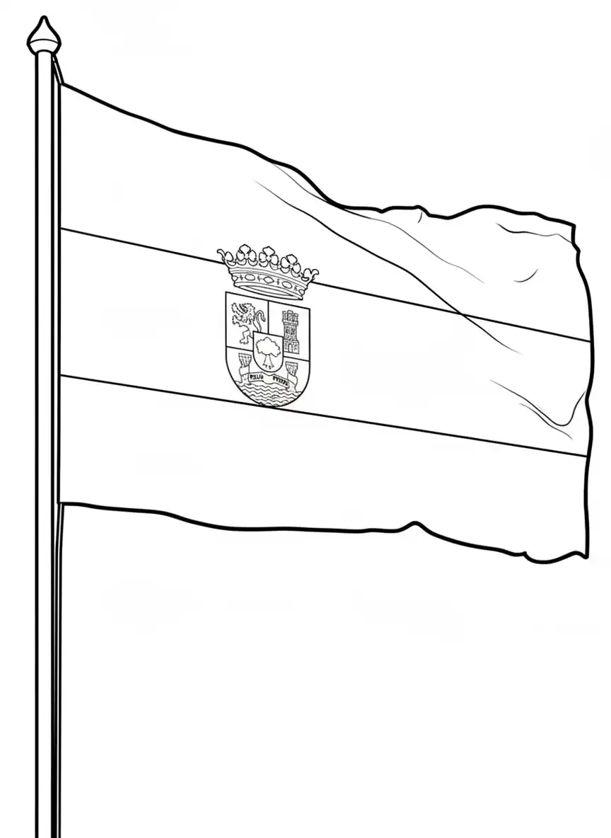 Bandera De Extremadura para colorear para imprimir para niño de 4 años